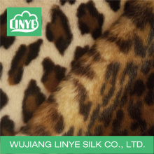 Tela larga de la piel de la felpa de la impresión del leopardo, tela auto de la tapicería, faux la tela de la manta de la piel