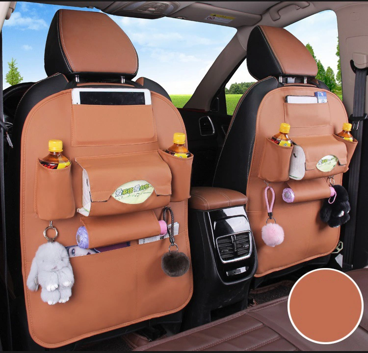 Direct Factory Leather Multifunctional Back Organizer Hanging Bag Seat Storage Car Bag