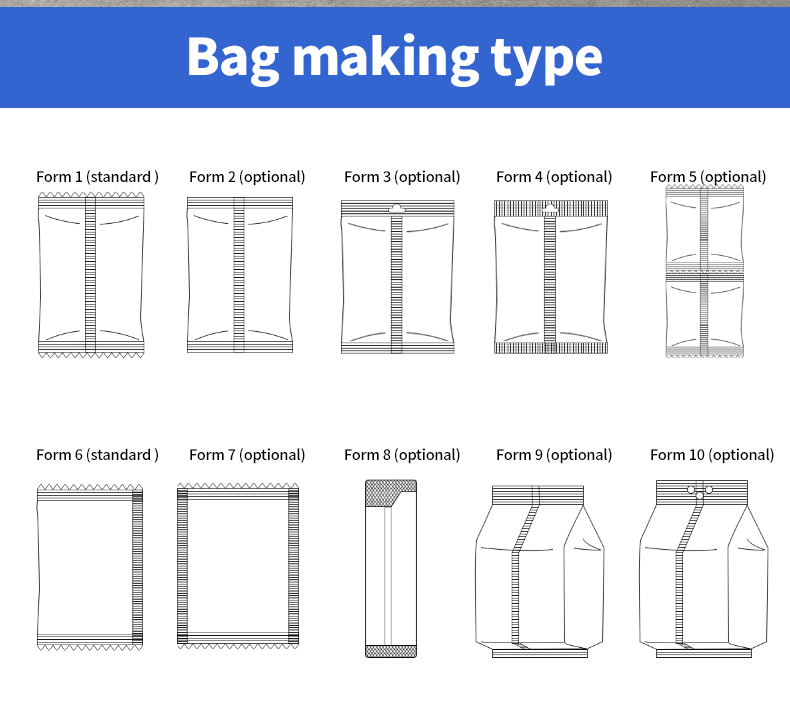 500g 1kg 2kg Multi-function Automatic Grain Salt Sugar Rice Sachet Packaging Machine