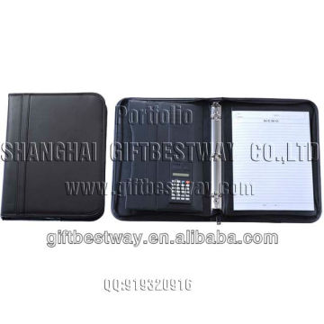Genuine leather A4 Portfolio,business portfolio with rings