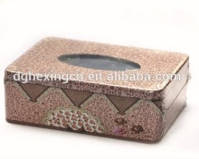 Tin tissue box with window