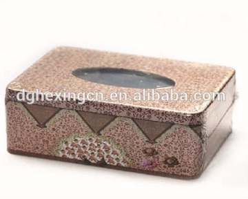 Tin tissue box with window