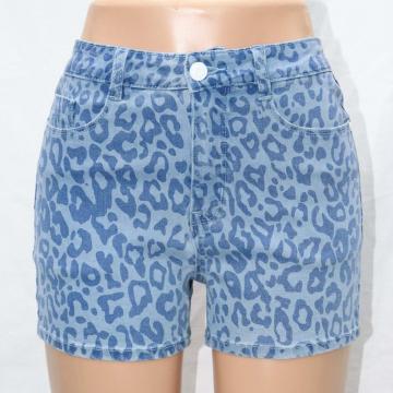 Fashion Print Blue Ladies Denim Shorts