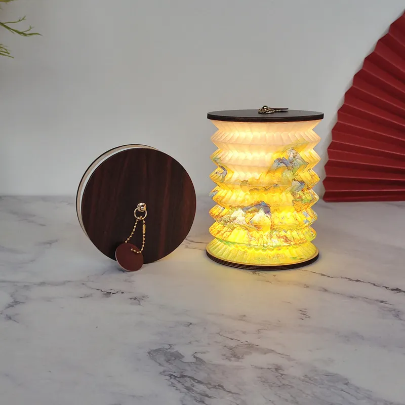 Elegant Portable Paper Lantern Night Light for Cozy Spaces