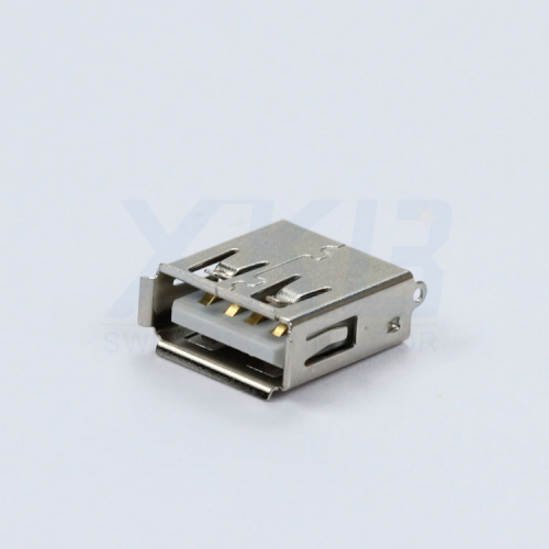 Wire type 180 degree vertical crimping female with sheath female USB 2.0 connector