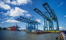 Port machinery fluorocarbon powder coating