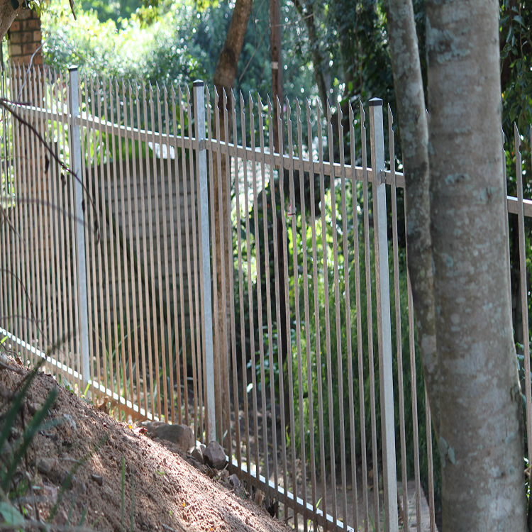 Colorful steel palisade fence