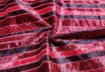 Yarn-dyed Polyester Upholstery Jacquard Knit Velvet Fabric