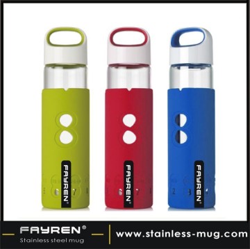 400ml water bottle glass water bottle with sports cap