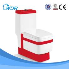 Ceramic siphonic one piece red color toilet