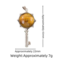 Snowflake Round Cabs Silver Alloy Key Pendant Necklace 45cm Black Cord