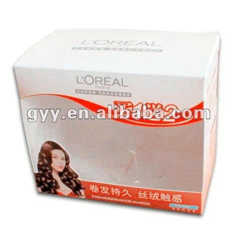 Customize design printing square gift paper box with PVC window for hair dye packaging