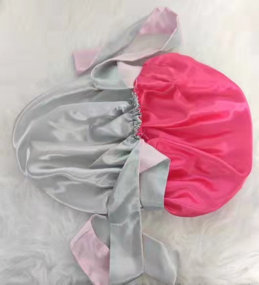 Low MOQ Private Label Sleep Bonnet Custom Hair Silk Satin Bonnets With Logo Stain Head Wrap