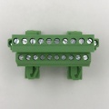 Din rail mounted terminal block with fixed screws