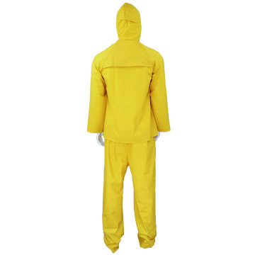 Traje impermeable de PVC de trabajo amarillo para trabajo pesado