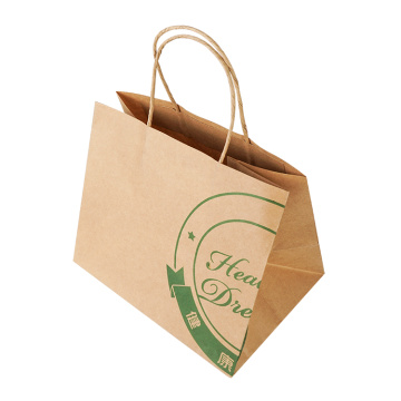 Customized Color Resealable FlatKraft Paper HandleGiftBag