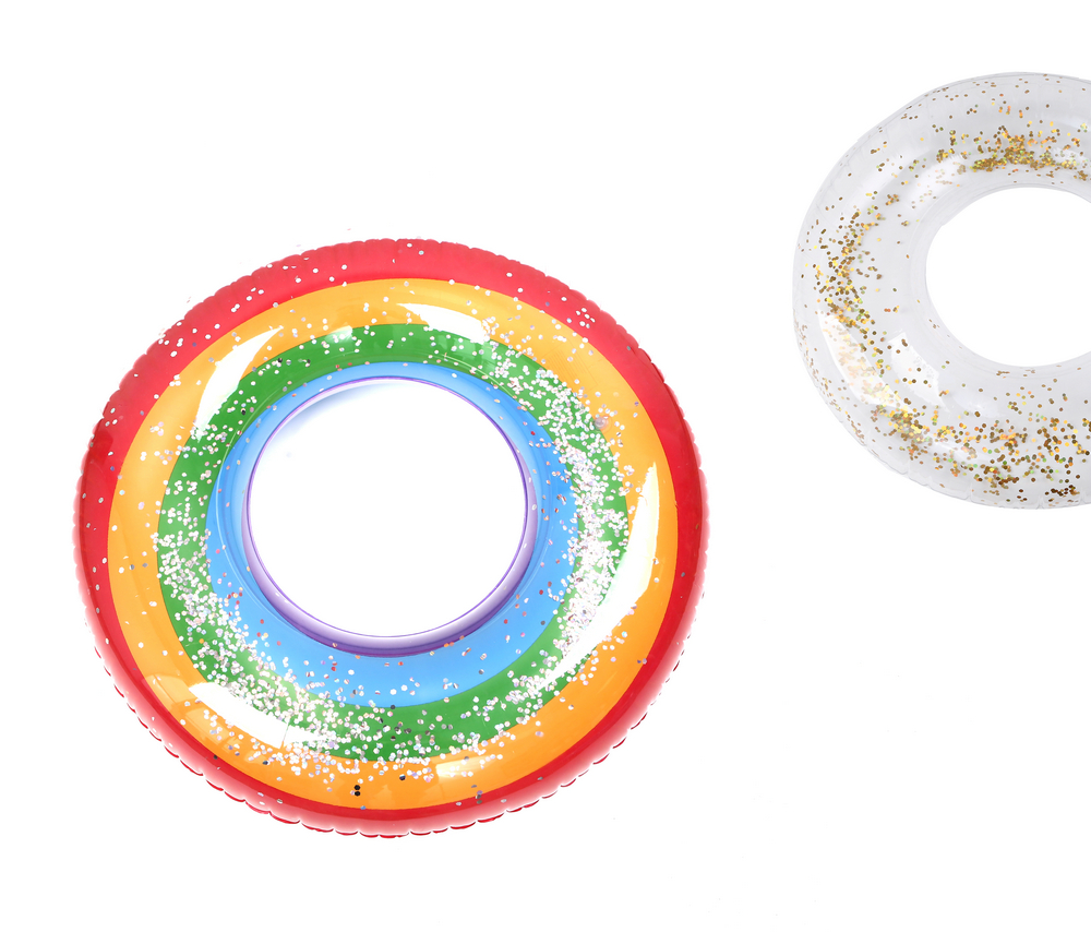 Anillo de baño de arco iris impreso juego de agua de verano de PVC