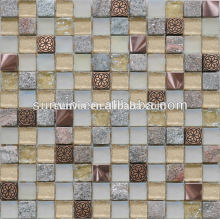 bathroom decorative material glass and stone mosaic tile