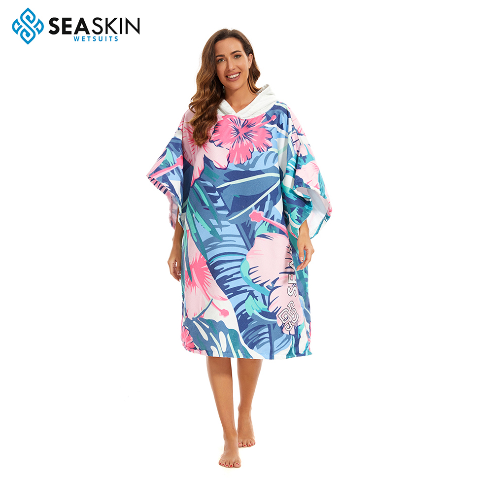 Seaskin Erwachsene mit Kapuze Surf Poncho Wechseln Sie Schwimmbad Wechsel Strand -Surf Poncho Handtuch