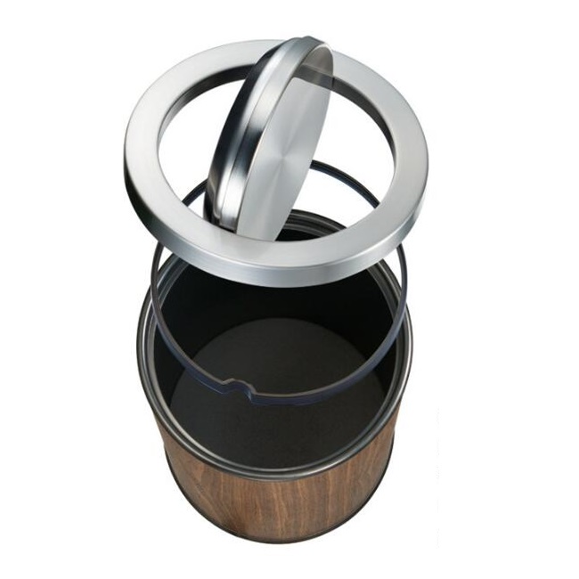 Stainless Steel Round Swing Top Lid Trash Bin