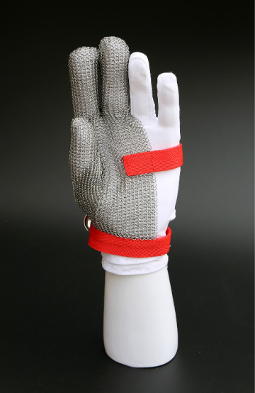 Three fingers stainless steel cutting gloves