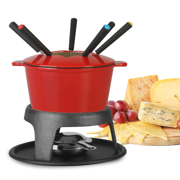 wholesale chocolate cheese pot mini pan hot pot metal fondue set with chocolate fondue fork