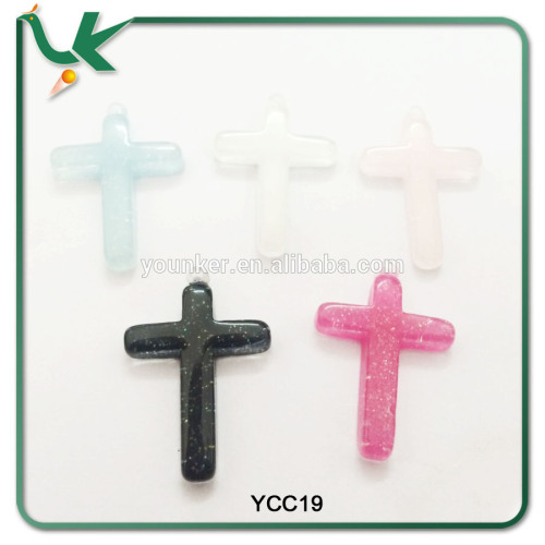 Christmas Halloween Cabochons Cross Flatback Resin Beads with Glitter Powder Kids DIY Crafts MIX IN STOCK