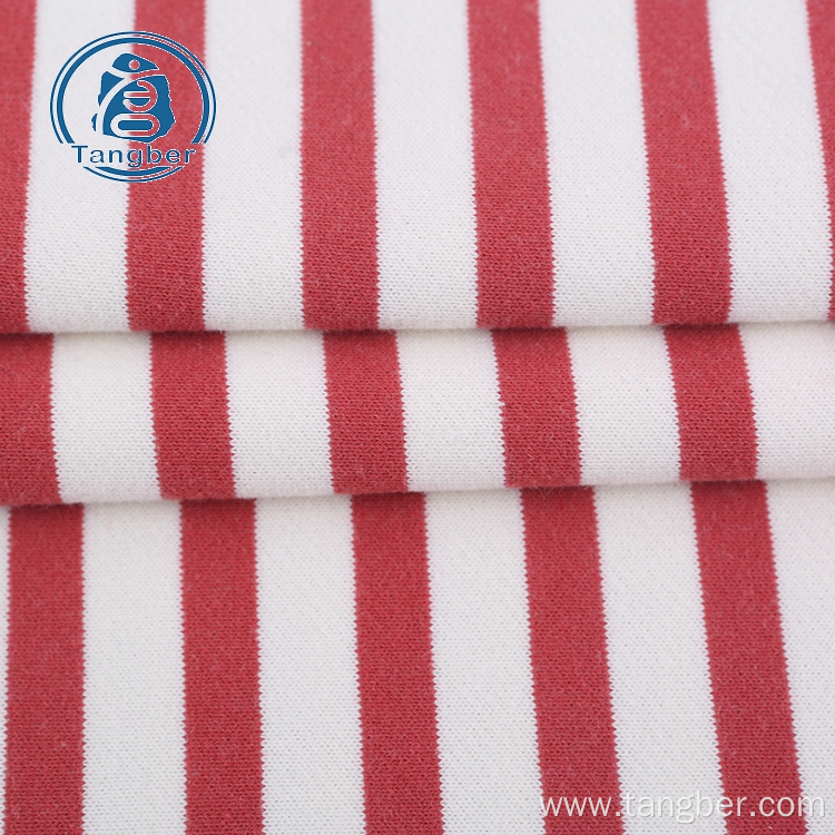 Knit 100% cotton stripe french terry fabric