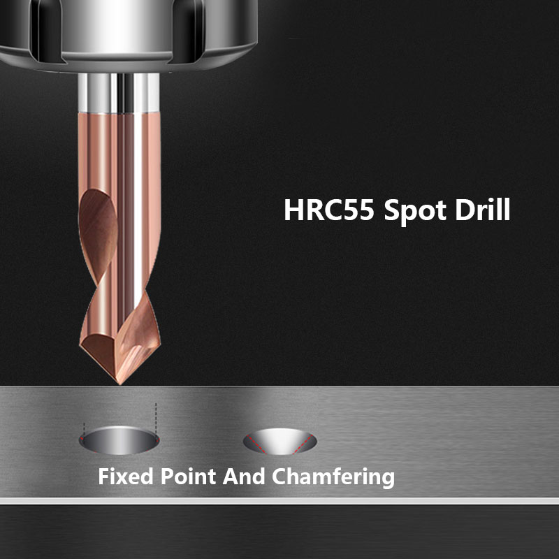 HRC55 spot drill decimal point carbide center drill CNC 60/90/120 chamfering drilling bits