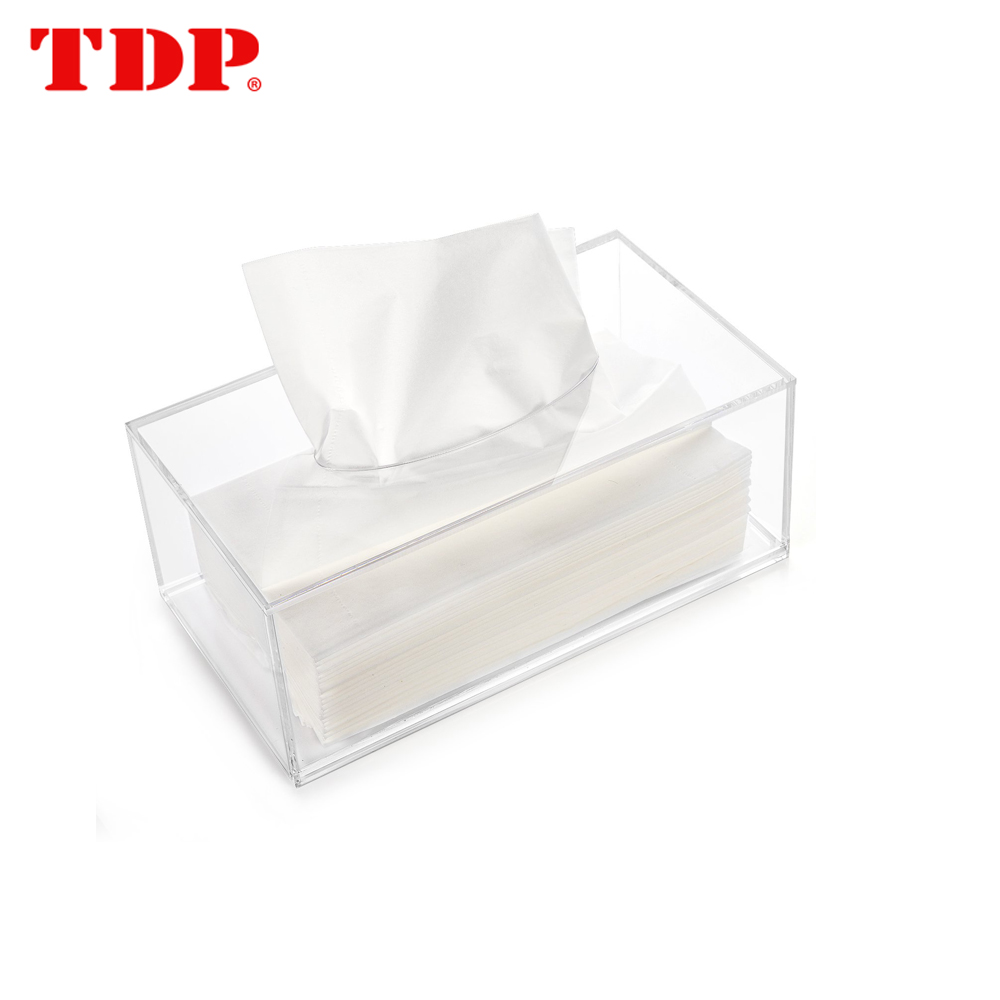 Clear Acrylic Tissue Dispenser Box Cover Holder For Bathroom