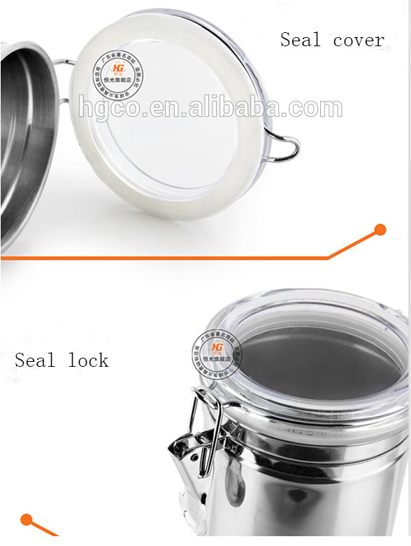 stainless steel airtight storage jar with lid kitchen canister sets