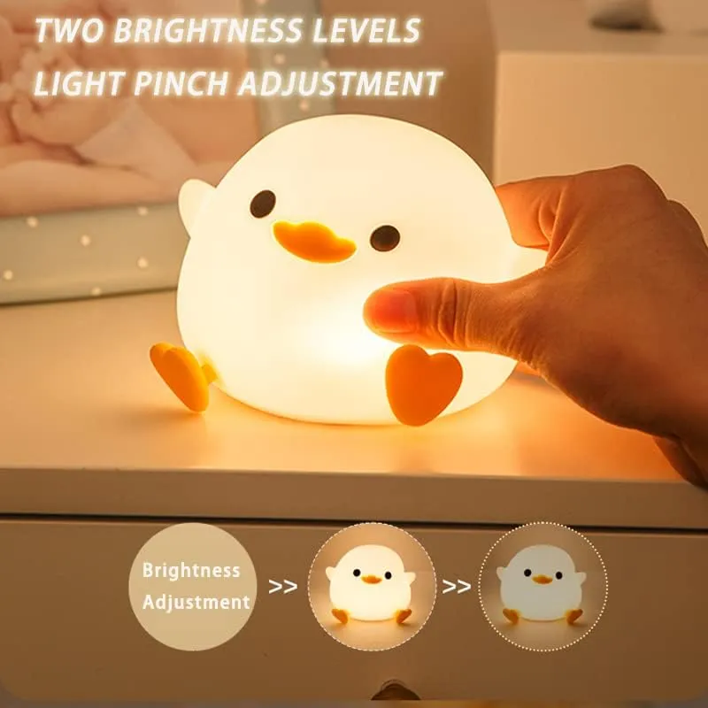 Silicone Duck Night Light with USB Charging for Sleeping Ambiance