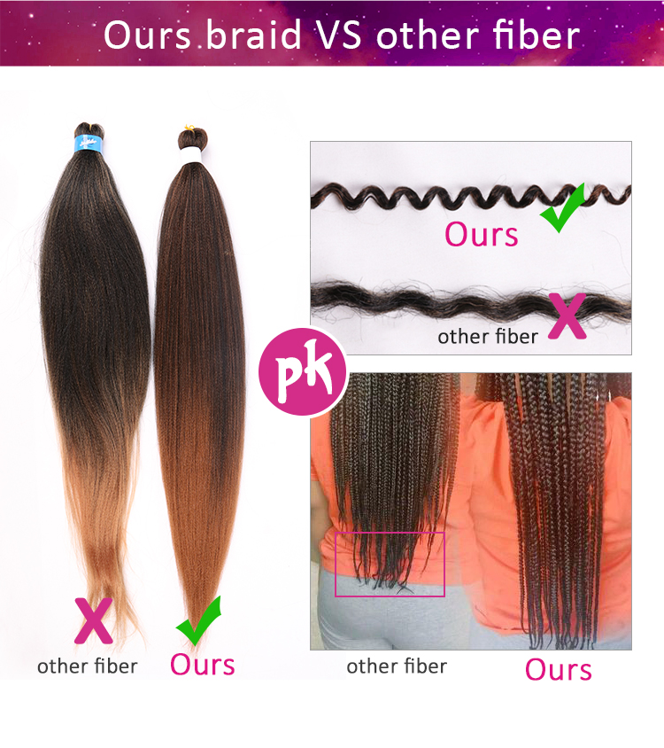 FREE SIMPLE wholesale Hot Selling pre-stretched ombre prestreched braid pre stretched braiding hair