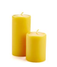 Home Decoration Yellow Color Natural Beeswax Pillar Candle