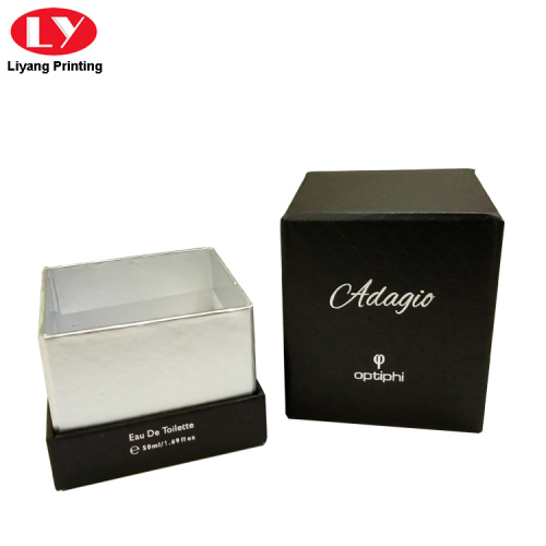 Caja de regalo de empaque de perfume de papel personalizado negro