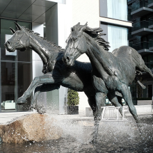 High Workmanship Antique Bronze Running sculpture Horse