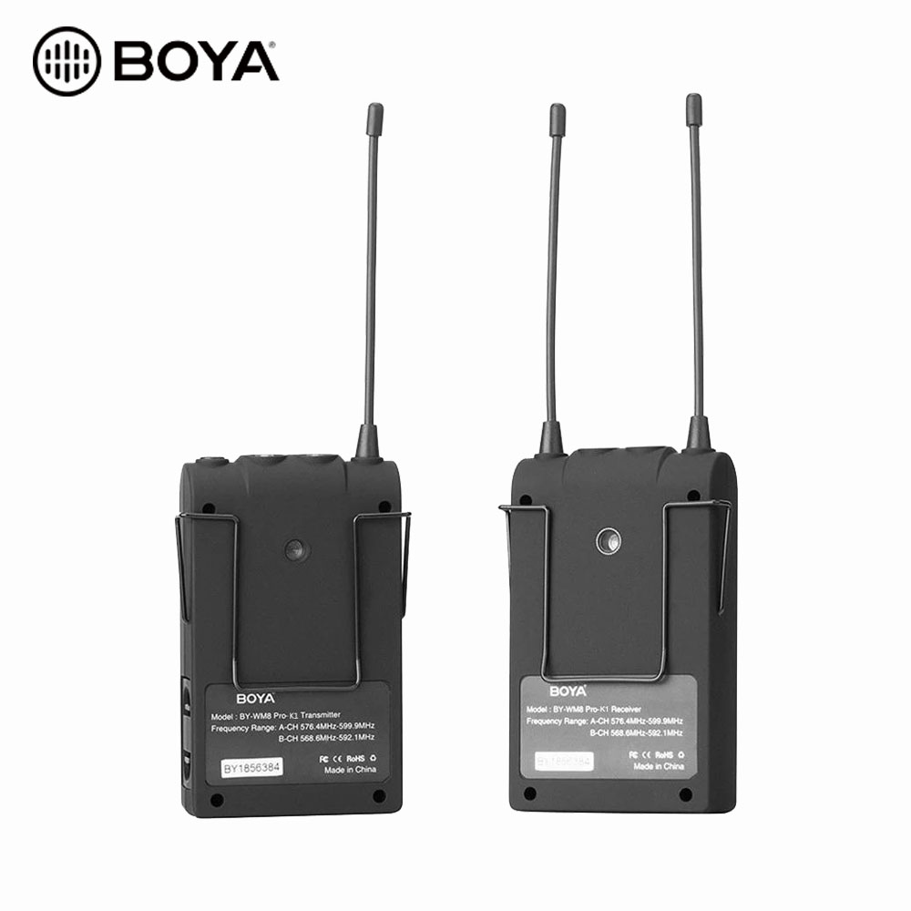 BOYA BY-WM8 K1 Dual Channel Wireless Lavalier Collar Mic Microphone for Camera