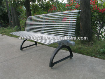 Wrought iron garden bench with tubular bench seat