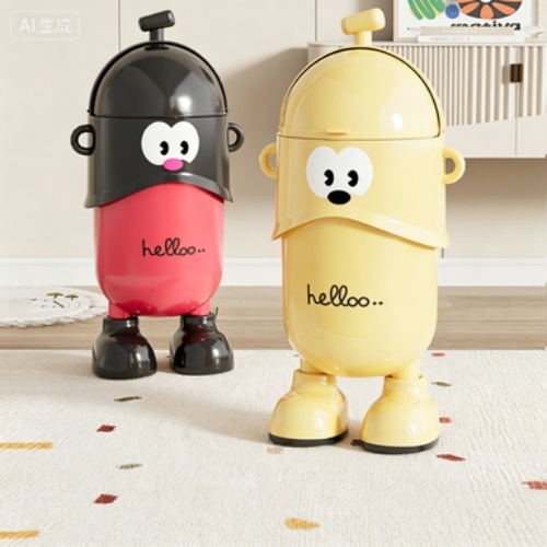 Modern Banana Shape Trash Can with Odor Locking Lid