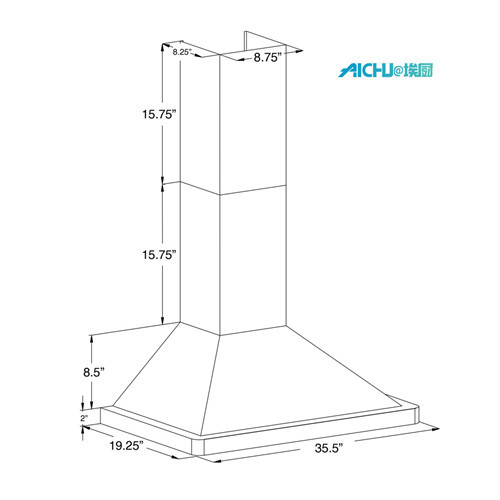 36 Inch ConvertibleWall Mount Range Hood InEmbossed