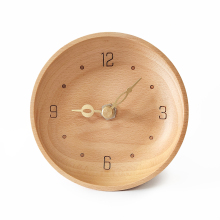 Customized Wooden Desk Clock - Mini Round Silent Movement