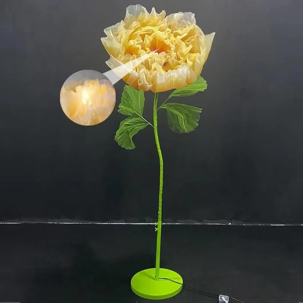 Enchanting Pink Peony Floral Decoration with Light for Events