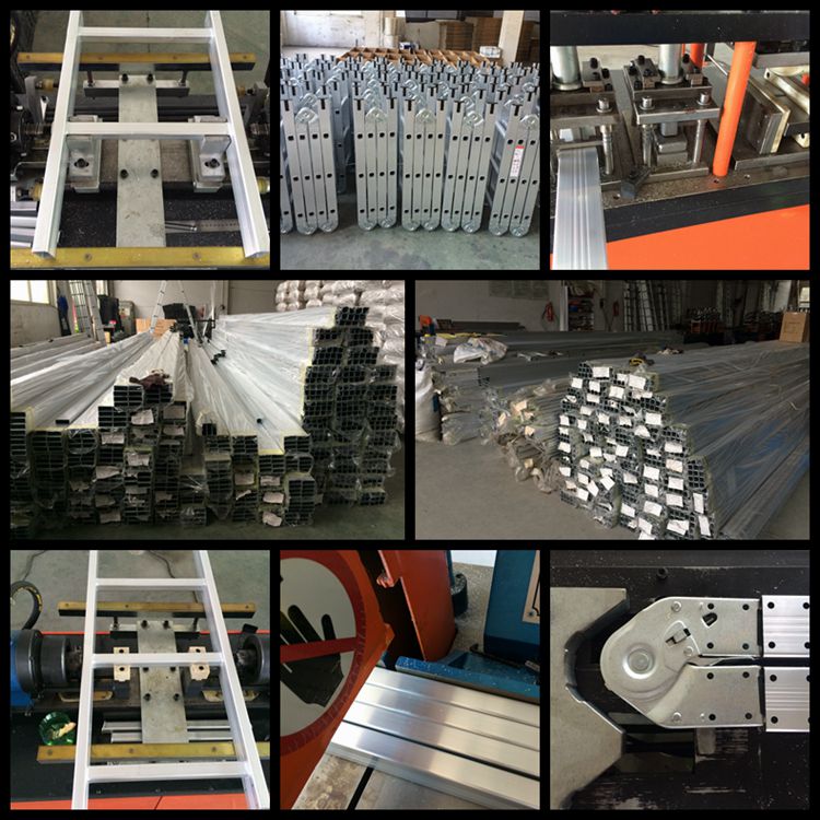 China wholesale merchandise 330lb heavy duty aluminium folding ladders multifunctional 4*3