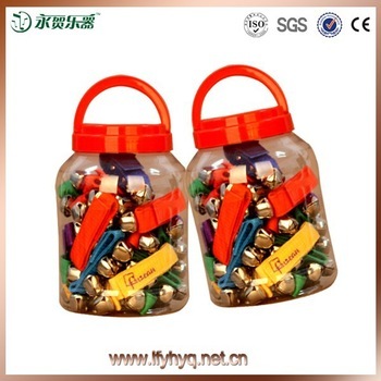 Rattle shaker baby bells toy, 2015 barrel set mini bells toy