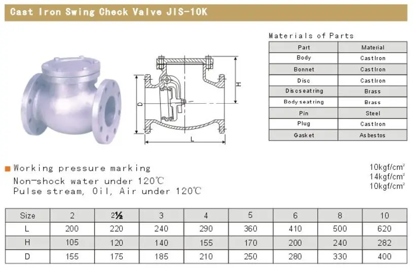 JIS Standard Non Return Check Valve