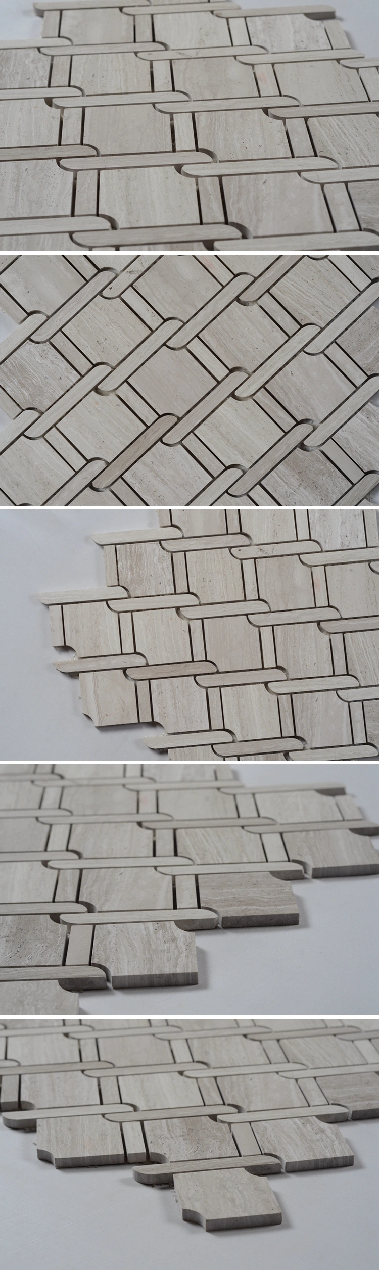 Special Design Natural Stone Travertine Basketweave Mosaic Tile