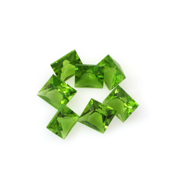Wholesale High Clarity Apple Green Peridot Square Cut