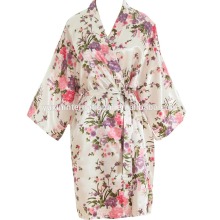 Wedding robes Colorful Summer Bride Satin Robe Floral Robes FRS027