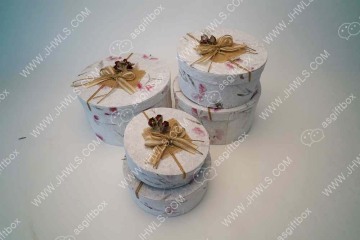 Printed Ribbon Flower Decoration Gift Box