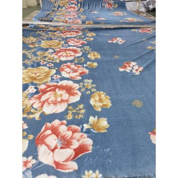 Blue Flower Knift Flannel Koc